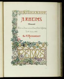 A Rheims, toast porté au diner annuel des "Bons Enfants" le 28 avril 1888 / par H. Richardot | Auger, Eugène (1847-1922). Artiste