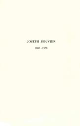 Joseph Bouvier, 1883-1978 | 