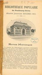 Ville de Reims. Catalogue de la Bibliothèque Populaire Municipale du Faubourg Céres [Création Jonathan Holden-1887] / [Notice historique par Gustave Laurent] | 