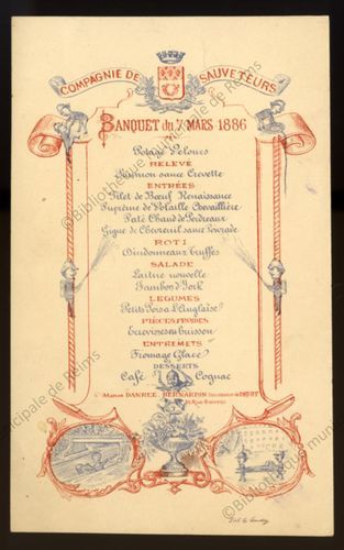 Banquet du 7 mars 1886 / Compagnie de sauveteurs | Compagnie de sauveteurs