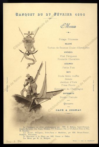 Banquet du 27 février 1898 / Compagnie de sauveteurs Reims | Compagnie de sauveteurs