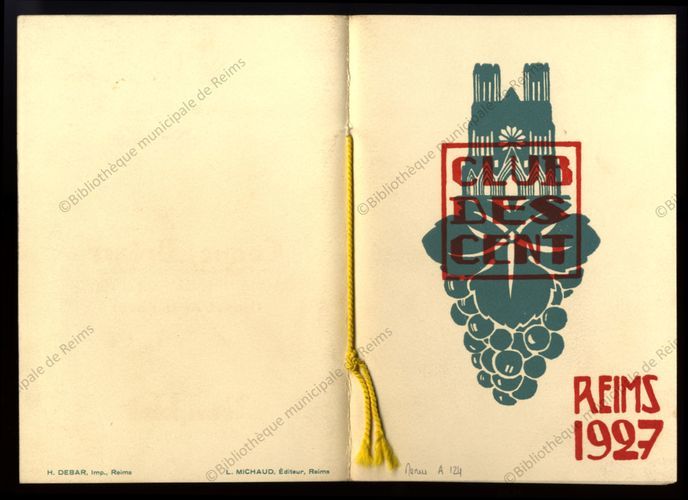 Club des Cent, Reims 1927 : ce 8 octobre [1927], le Club déguste les spécialités de Reims | 