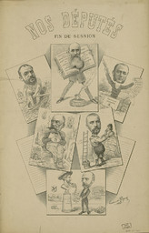 Nos députés : fin de session / lithographies de Tristan de Pyègne | Pyègne, Tristan de (1860-1915). Lithographe