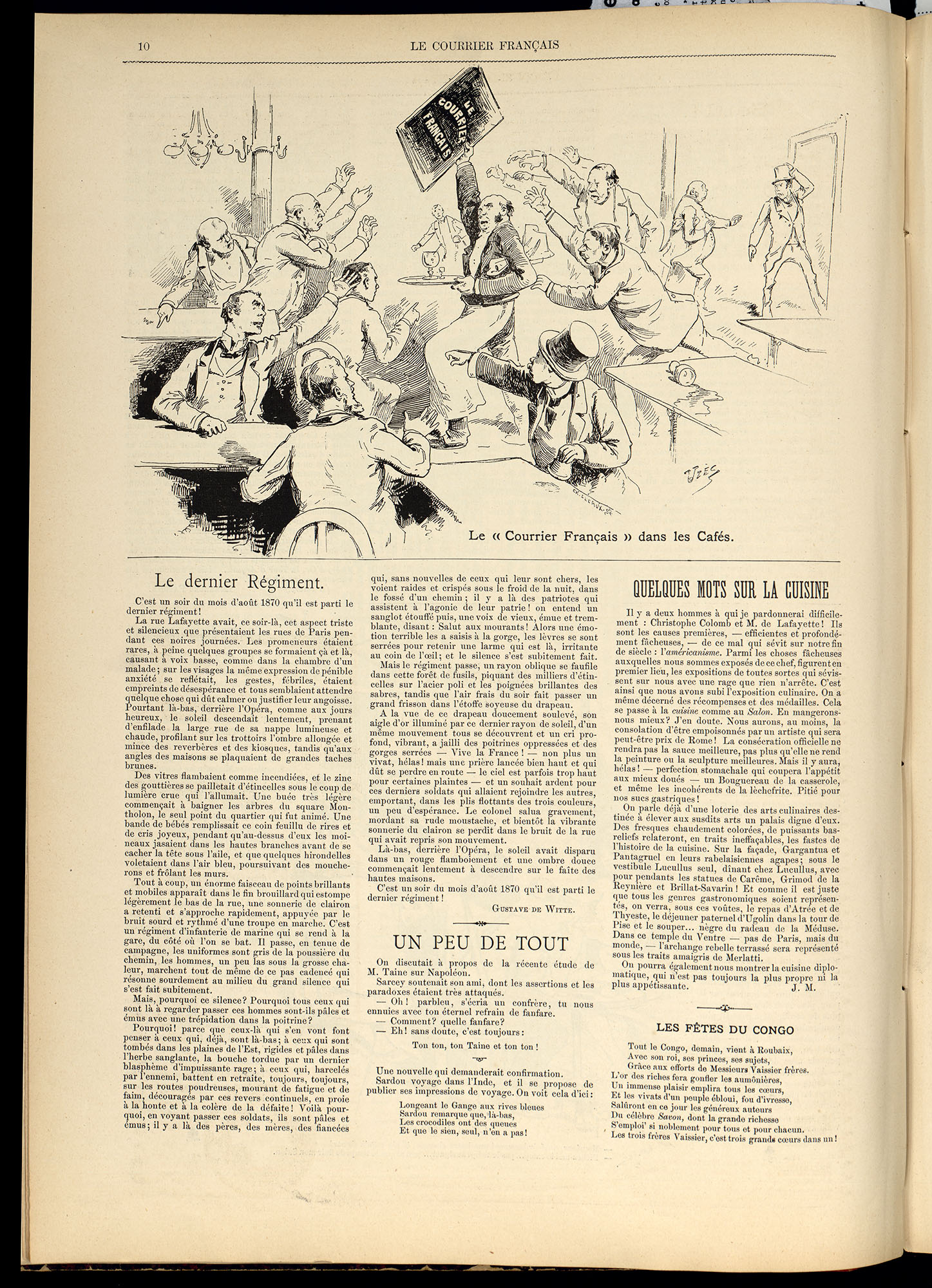 A l'instar des autres illustrateurs du Courrier Français, Uzès en fait la promotion. Le Courrier Français, 20 mars 1887. BM Reims, PER X G 002 