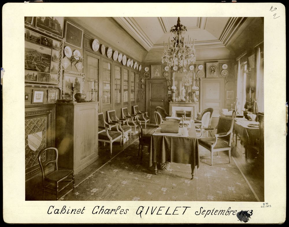 Cabinet de Charles Givelet, septembre 1903. BM Reims, Portrait champenois Givelet C