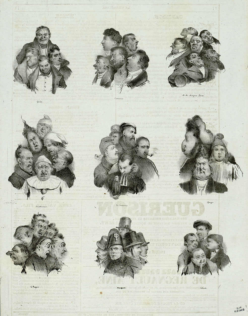 [Neuf vignettes], par [Traviès]. <i>Le Charivari</i>, 18 octobre 1834 - Fonds Caricatures, Traviès