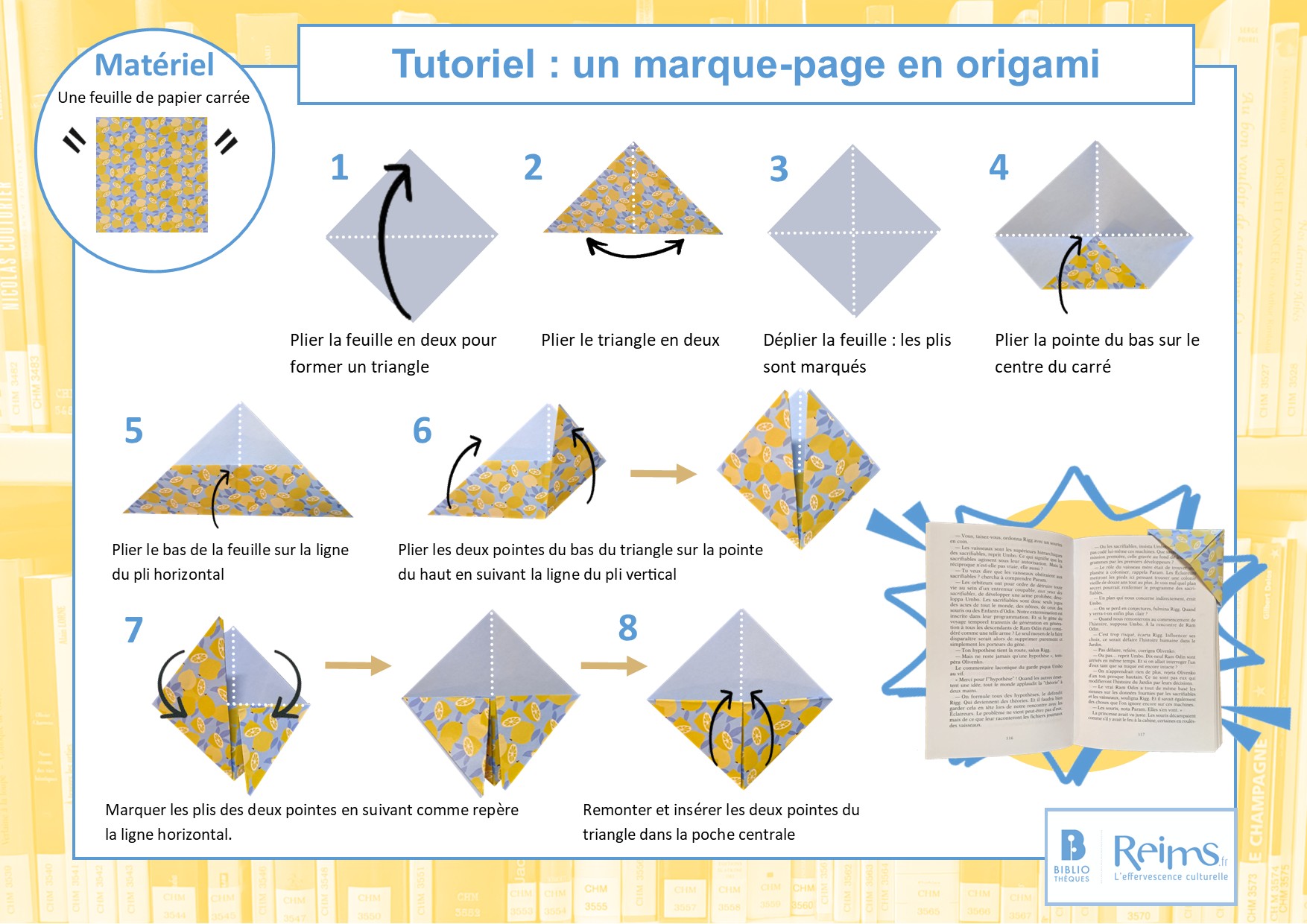 Un marque-page origami