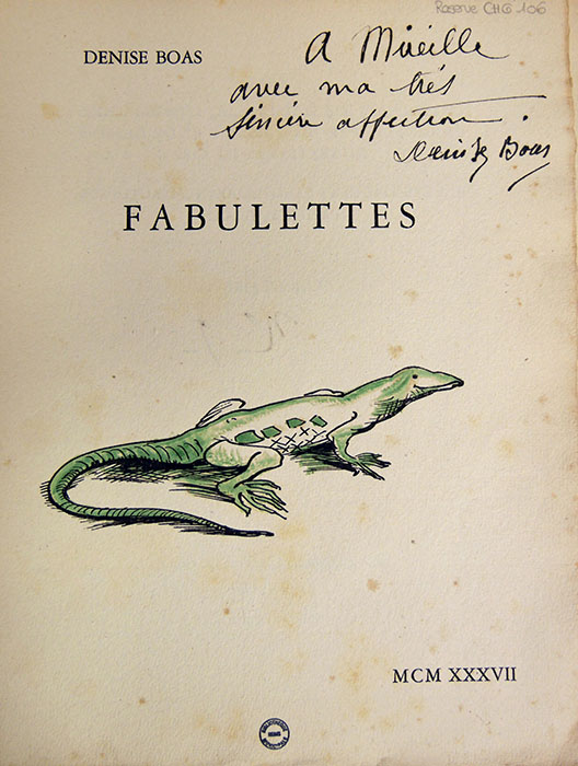 Les Fabulettes, Denise Boas. Illustration de Jean Berque. BM Reims, Réserve CHG 106