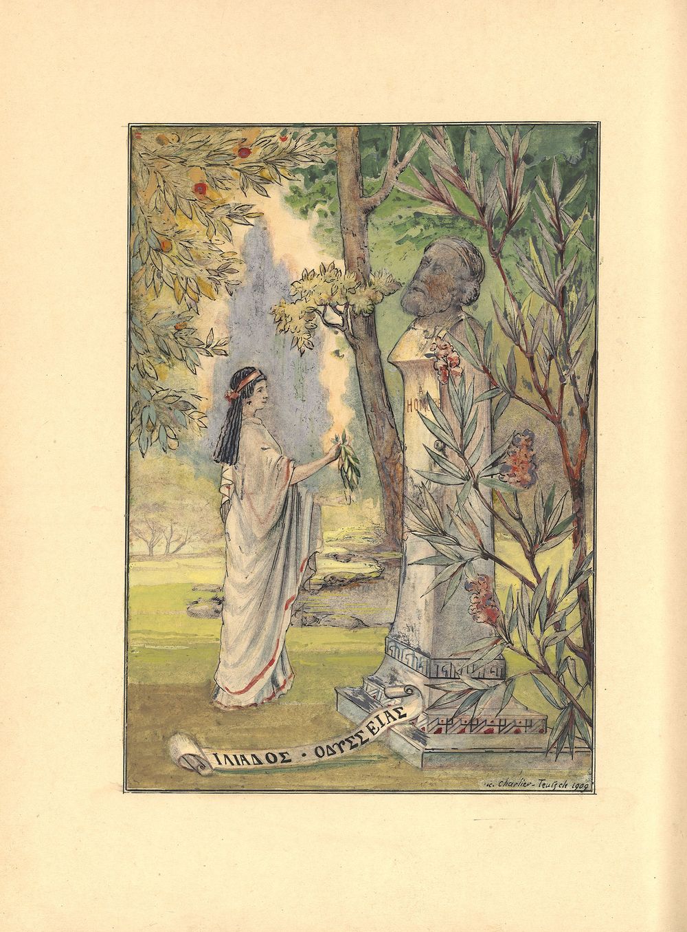 Anatole France, Le Chanteur de Kimé, compositions et enluminures de Victor Charlier-Teutsch. 1909. Réserve GG 290