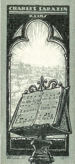 Ex-libris de Charles Sarazin par Adrien Sénéchal