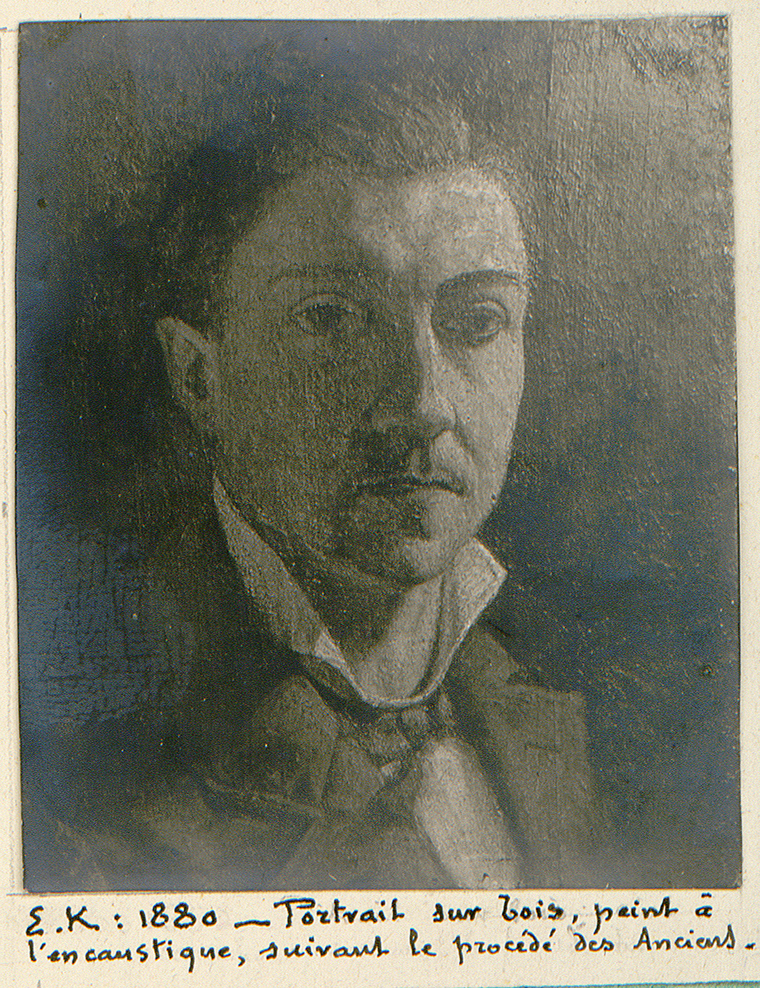 Autoportrait d'Ernest Kalas BM Reims, Fonds Ernest Kalas, Carton 1, planche 1