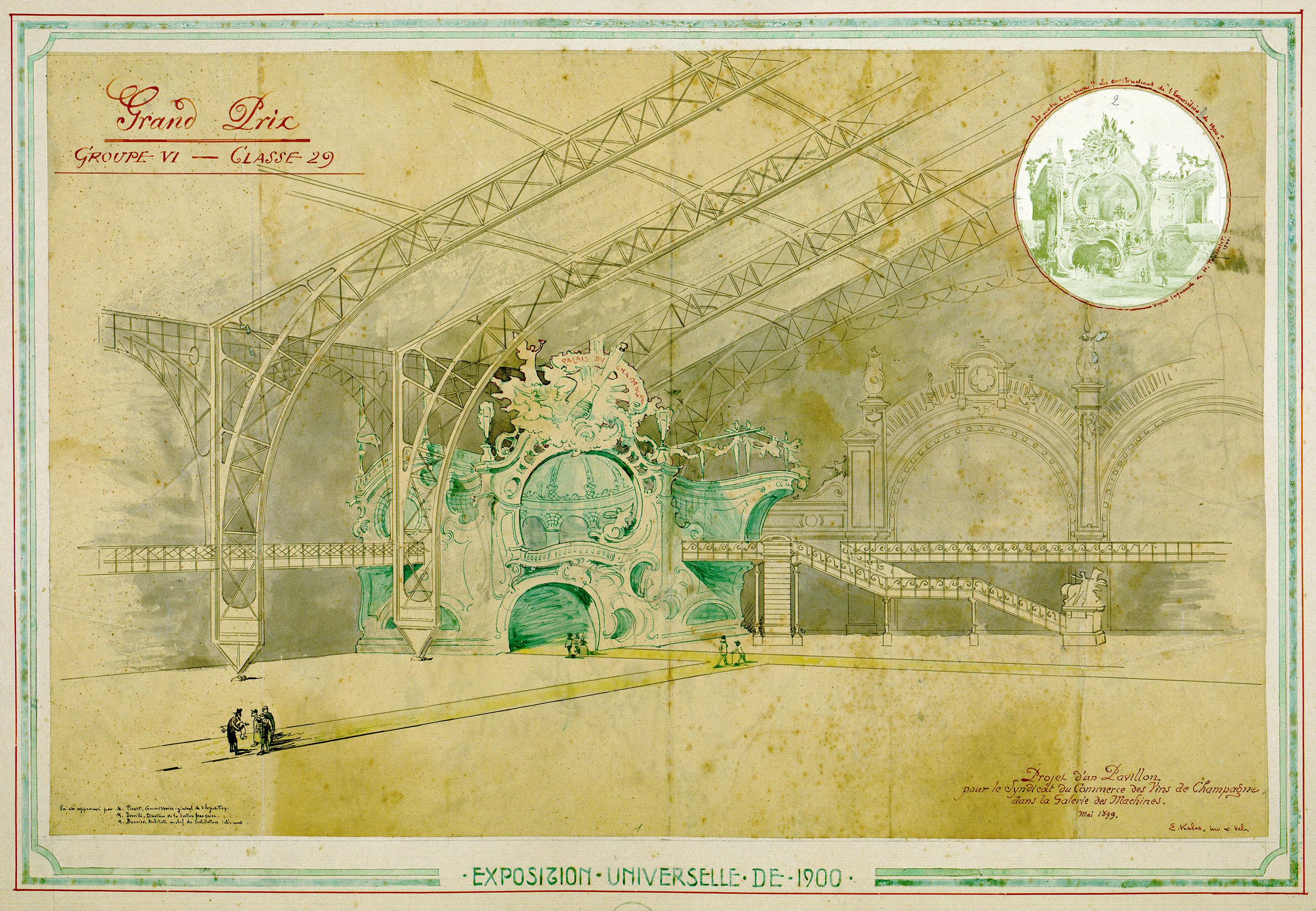Projet du Palais du Champagne pour l'Exposition Universelle de Paris de 1900. Fonds Ernest Kalas, Carton 2, planche 10
