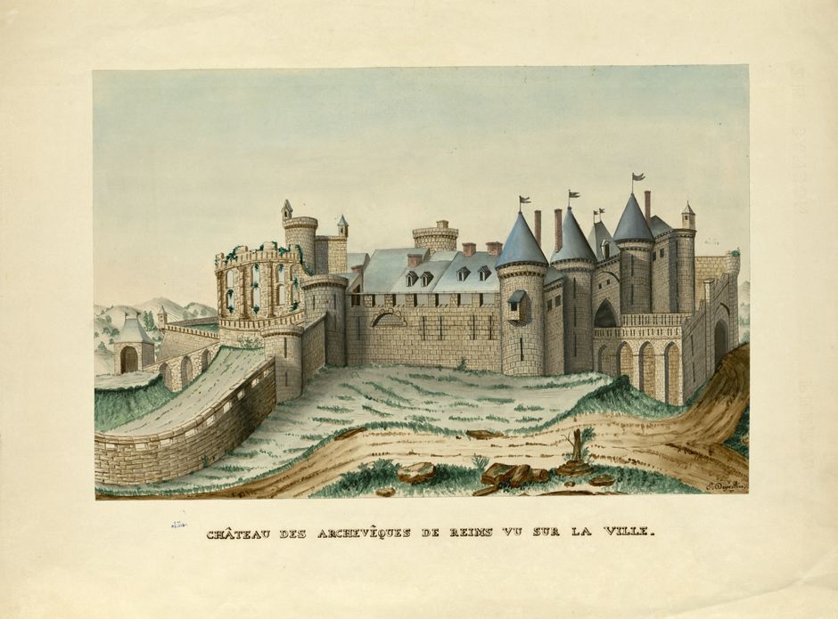 Château des archevêques de Reims sur la ville