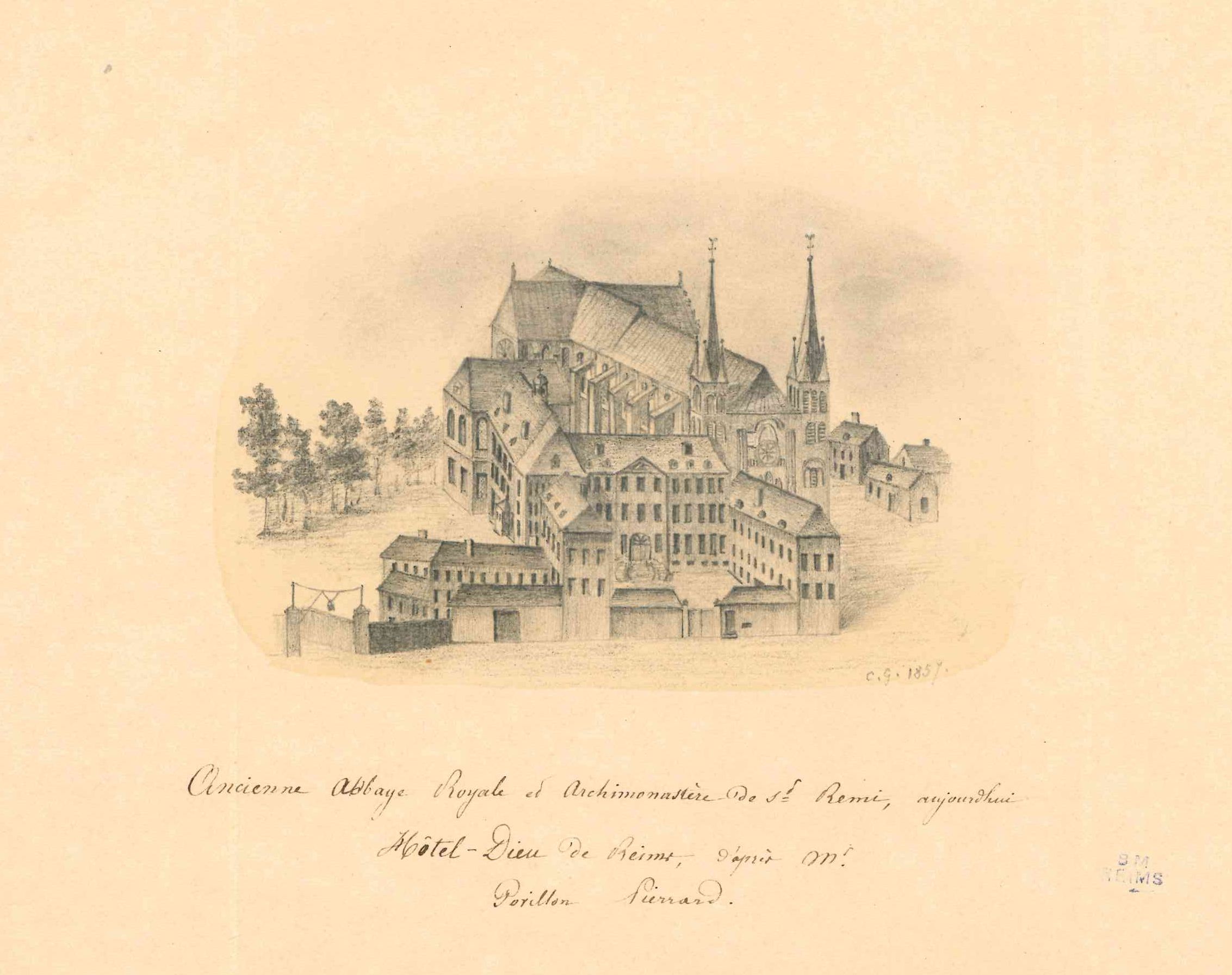 Ancienne abbaye royale et archimonastère de Saint-Remi, par Charles Givelet, 1857. BM Reims, XX-III--12