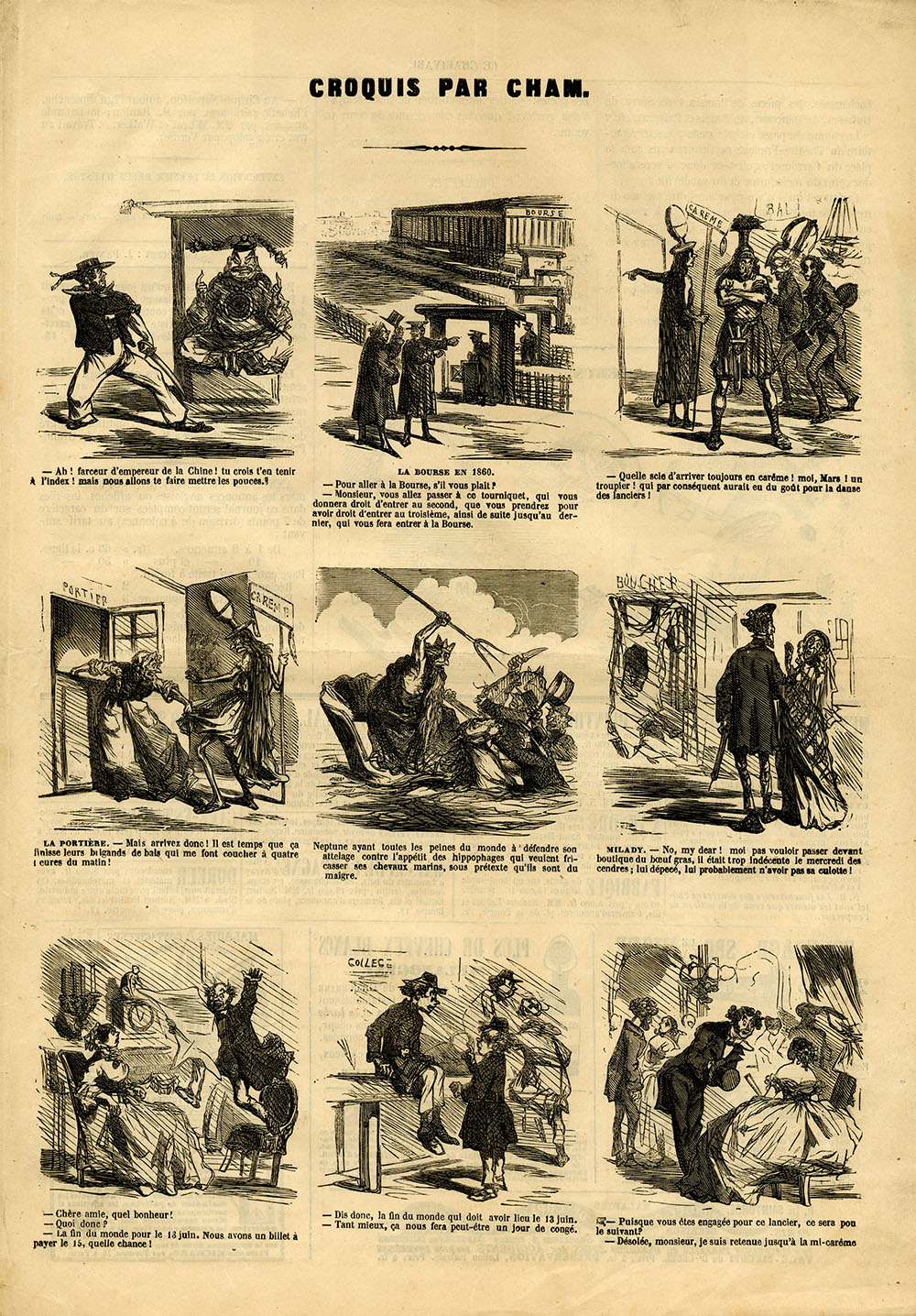 Caricature publiée dans <i>Le Charivari</i>, 1<sup>er</sup> mars 1857 - PER III 226