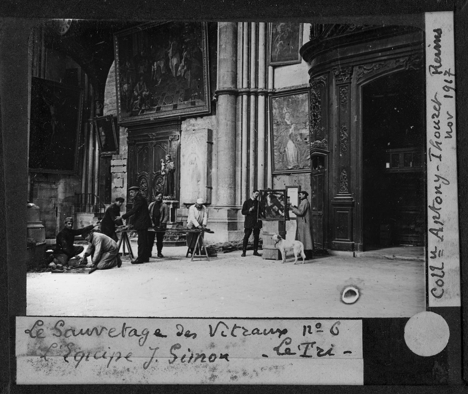 Le sauvetage des vitraux par Ateliers Marcq, novembre 1917. - BM Reims, PDV Sainsaulieu 25