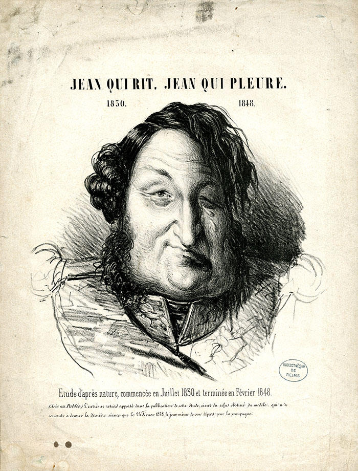 <i>Jean qui rit. Jean qui pleure.</i>, lithographie anonyme, 1848 - Portrait Non Champenois, Louis Philippe