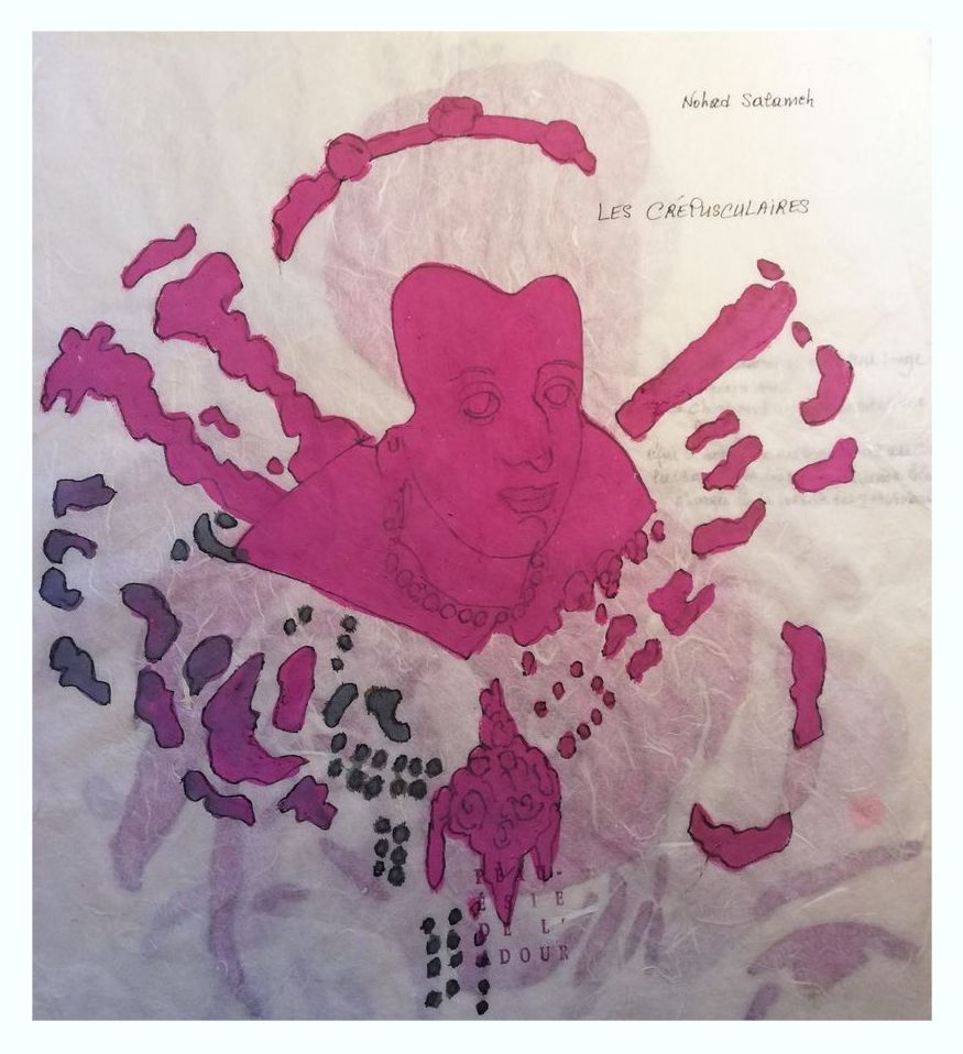 <i>Les crépusculaires</i>, texte de Nohad Salameh, illustrations de Colette Deblé.<br>Peauésie de l'Adour, 2010. SALAMEH M 23