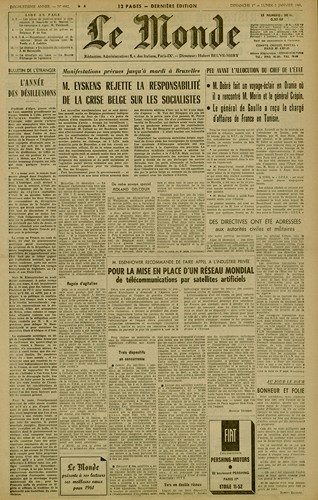 Le Monde, 1er-2 janvier 1961 - PER FOL 1