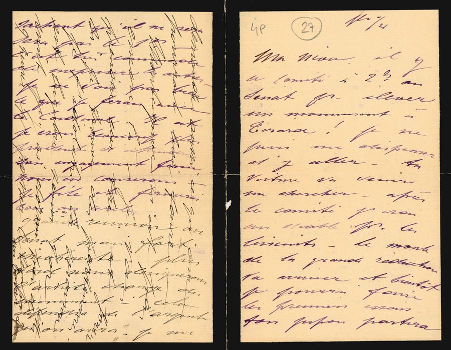 Novembre 2024 - Lettre manuscrite de René de Saint-Marceaux. MS 2870