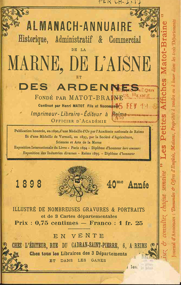 Almanach Matot Braine, 1898 - CR V 1169 P