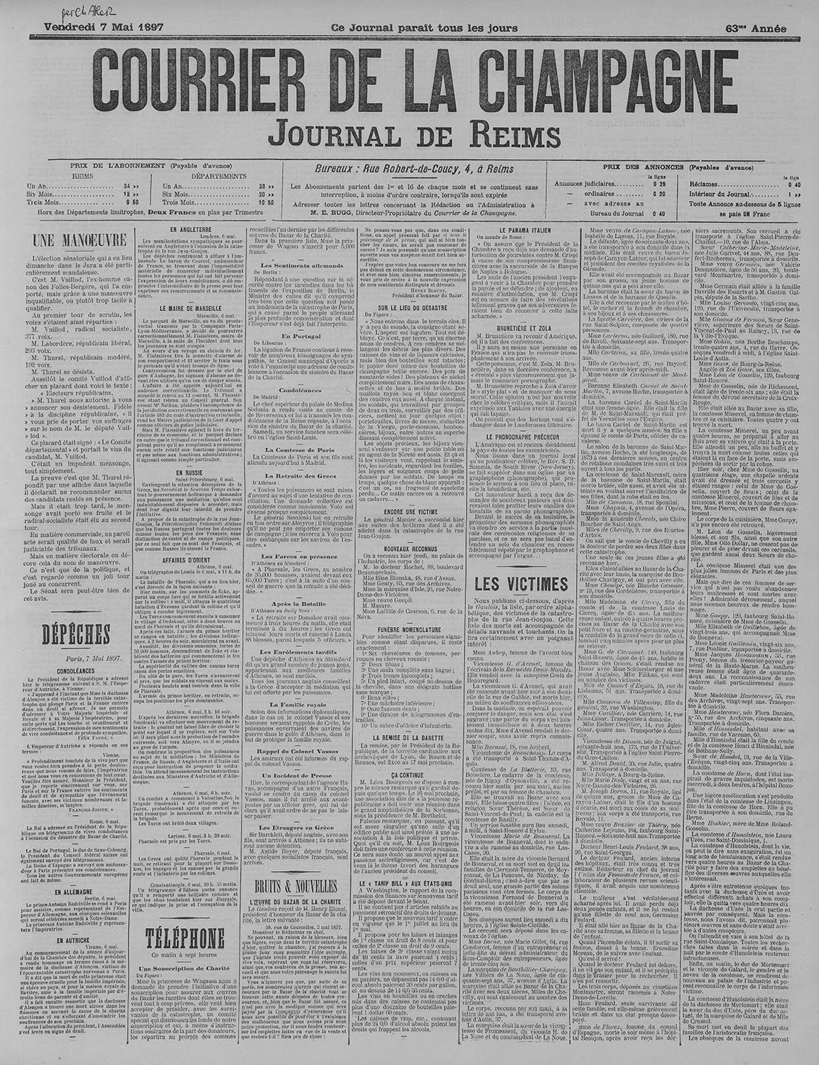 Courrier de la Champagne, 7 mai 1897 - PER CH Atlas 2