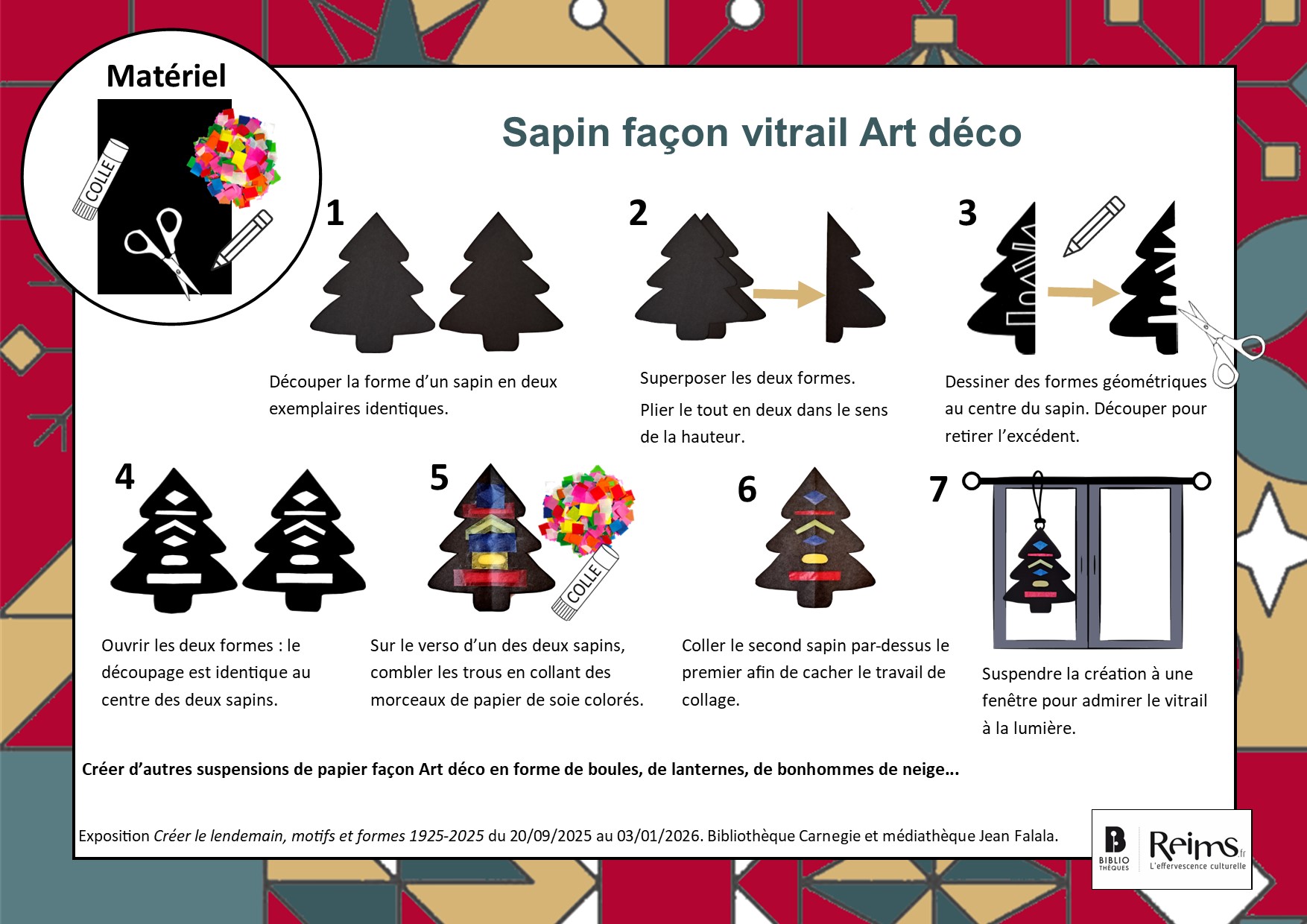 Vitraux Art déco en papier