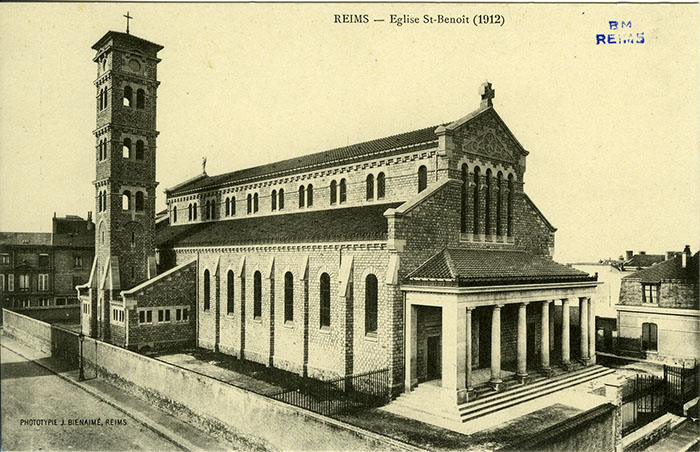 Eglise Saint-Benoît. BM Reims, Carte postale 55-285