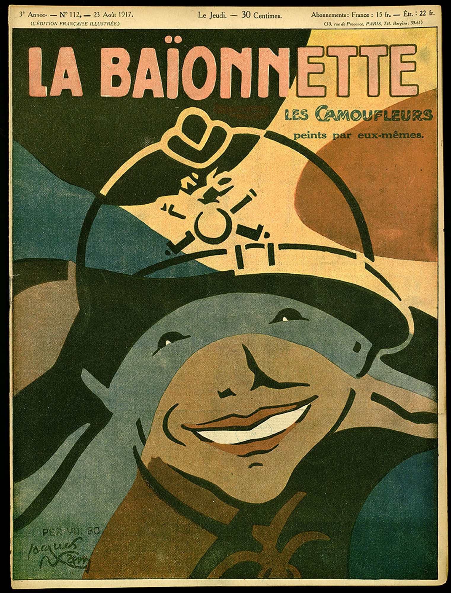Les camoufleurs peints par eux-mêmes. BM Reims, PER VIII 80, La Baïonnette du 23 août 1917. 