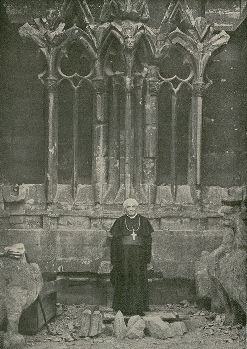 Le cardinal Luçon au pied de la basilique