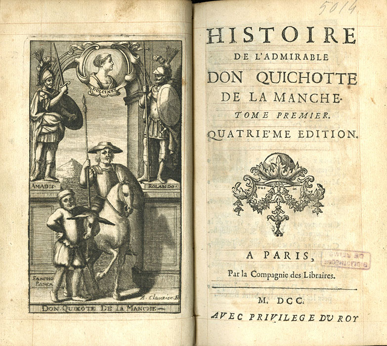 Histoire de l'admirable don Quichotte de la Manche, Michel de Cervantès. Réserve P 796