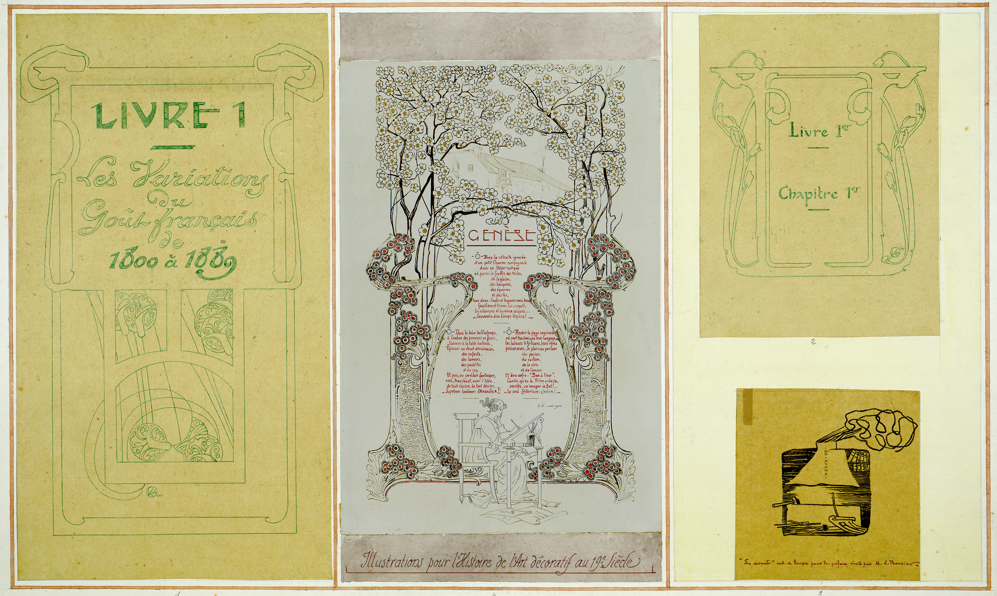 Illustrations pour l'<i>Histoire de l'Art décoratif au 19e siècle</i>. Fonds Ernest Kalas, Carton 3, planche 8