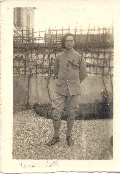 Lucien Loth en tenue de soldat au 332e Régiment d'Infanterie (collection particulière)