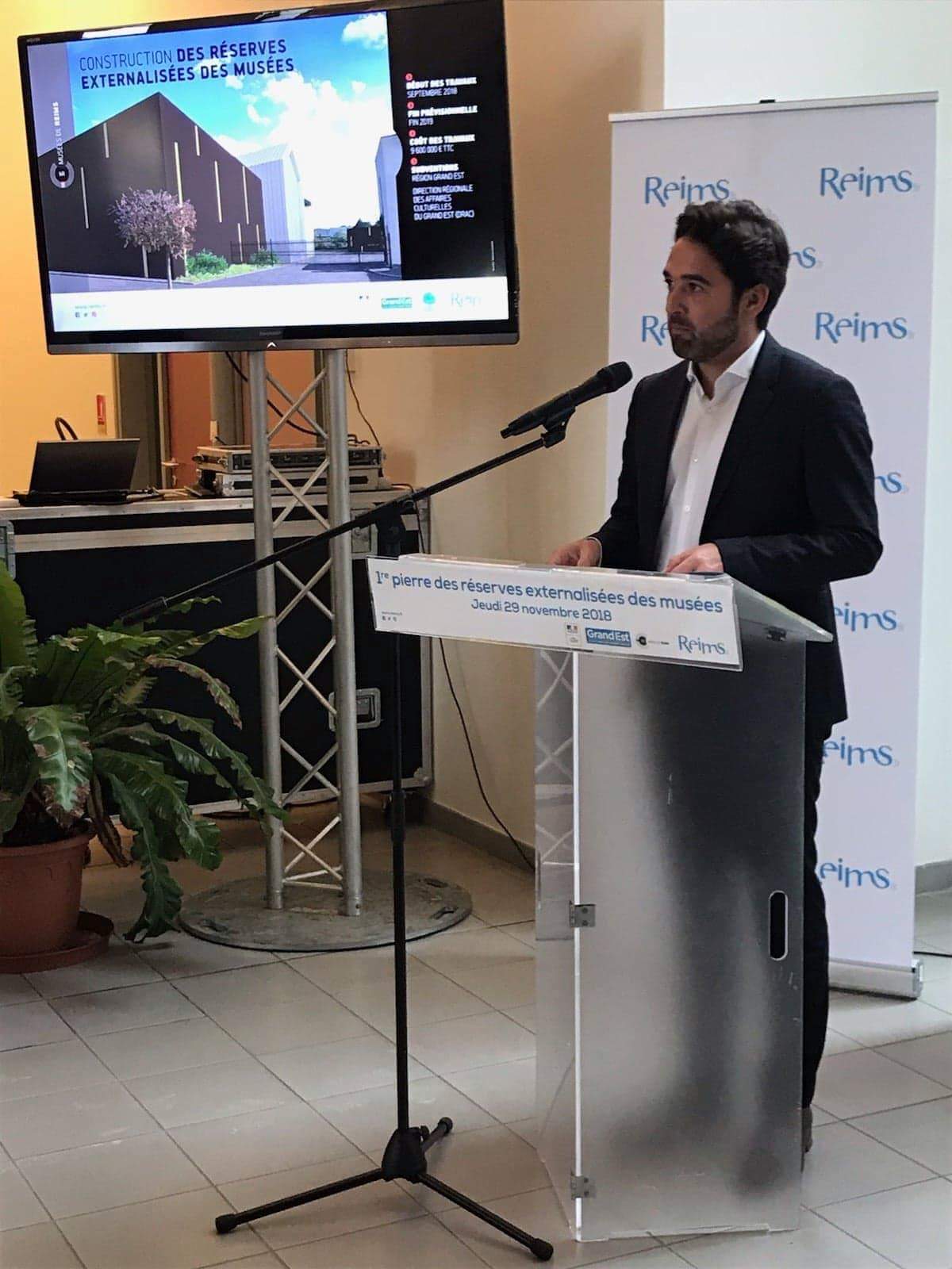 Pose de la première pierre - Discours d'Arnaud Robinet, maire de Reims