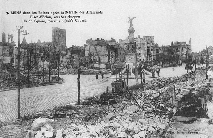 Reims dans les ruines après la retraite des Allemands - BM Reims, Demaison Voirie III 13