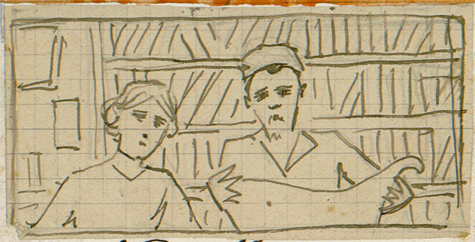 Autoportrait d'Ernest Kalas et de son épouse Blanche Truchon. Fonds Kalas, carton 5 planche 9