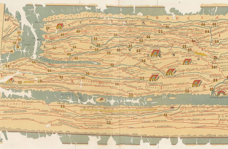 Janvier 2023 - La Table de Peutinger, Desjardins Ernest. BM Reims, Atlas 86 planche 1