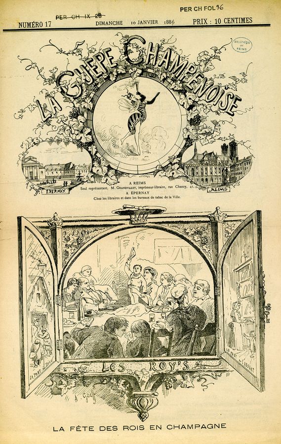 Janvier 2024 - La fête des rois en Champagne. La Guêpe champenoise, 1886. PER CH FOL 36